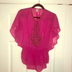 CHARMING CHARLIE hot pink shirt